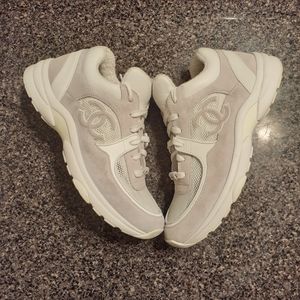 Chanel Triple White Sneakers